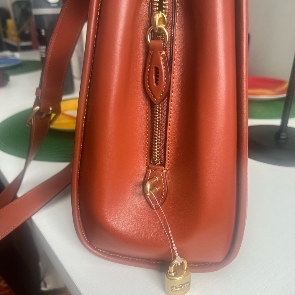 Coach Leather & Canvas Signature Satchel (includes the shoulder strap) - Picture 3 of 14